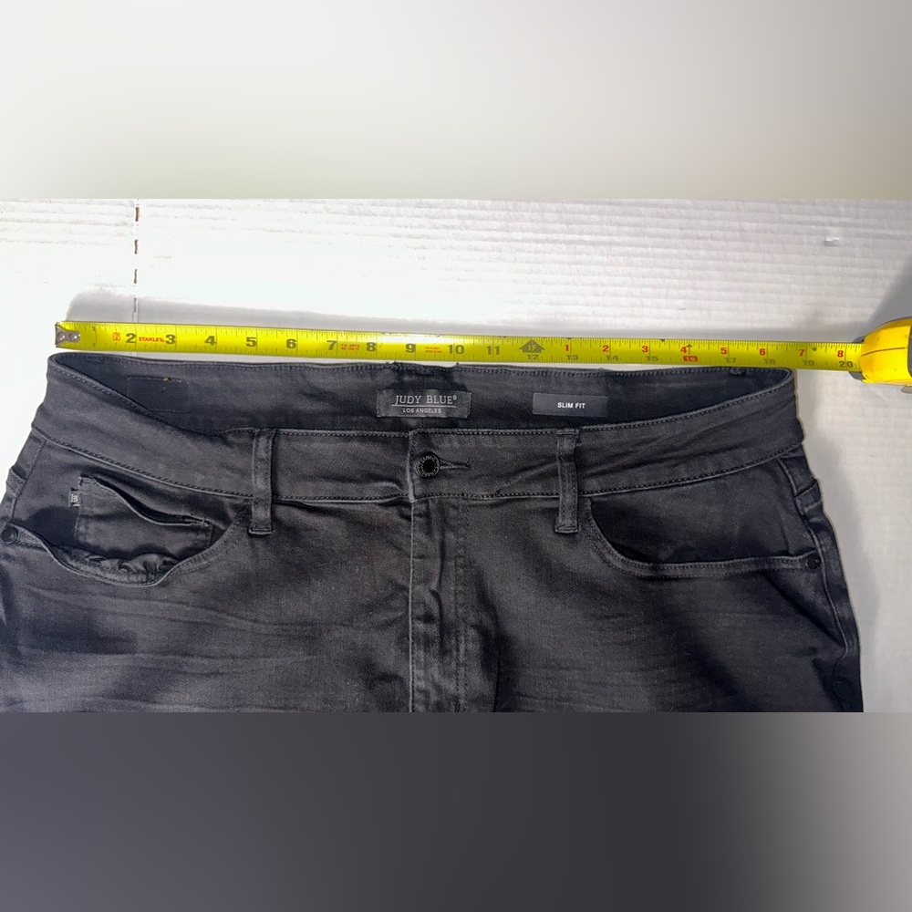 JUDY BLUE BLACK High RISE SLIM FIT 20W DENIM JEAN fryed Hem Style:JB88137 - Picture 5 of 9